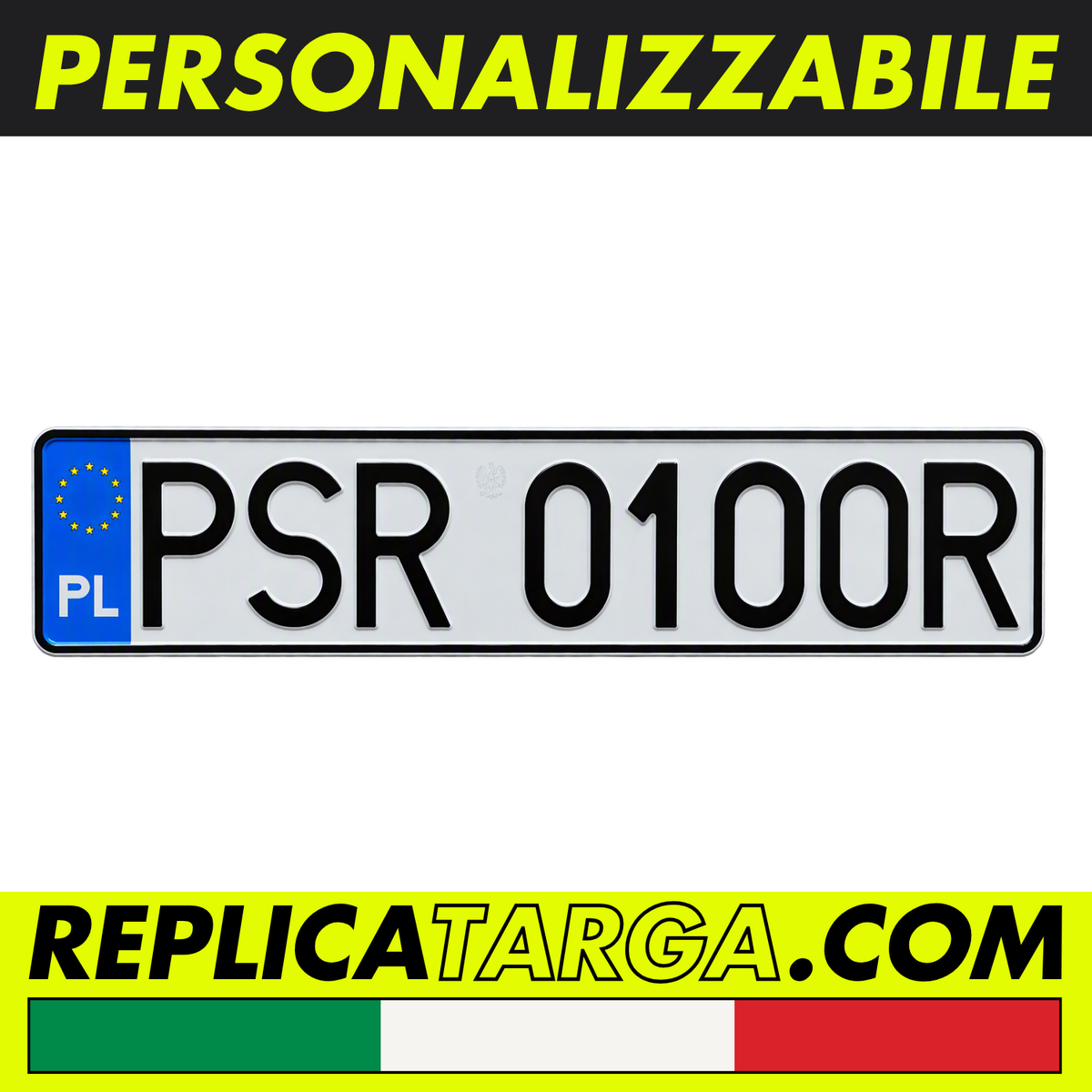 Targa polacca replica vintage autentica per auto storiche e collezionisti