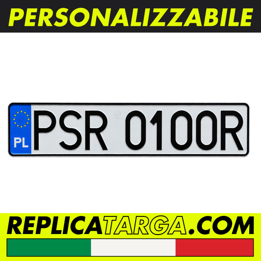 Targa polacca replica vintage autentica per auto storiche e collezionisti